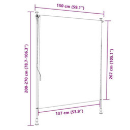 Berkfield Outdoor Roller Blind Yellow And White 150X270 Cm Fabric&steel - thumbnail 9