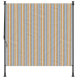Berkfield Outdoor Roller Blind Yellow And White 150X270 Cm Fabric&steel - thumbnail 3