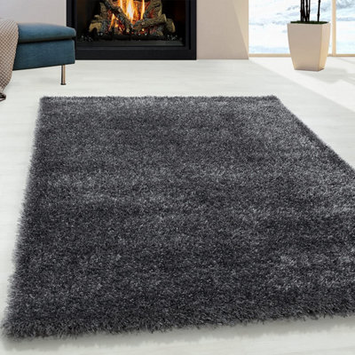 Abaseen 80X150Cm Grey Cosy Shaggy Rug, Rectangular Extra Soft Touch 5Cm Heavy Thick Pile, Modern Area Rugs Living & Bedroom - image 1