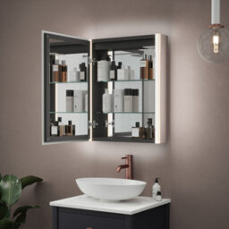 FNX Bathrooms Balmoral Single Door Tunable Led Illuminated Bathroom Mirror Cabinet With Bluetooth Speaker & Shaver Socket, 700X550mm - thumbnail 4