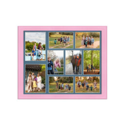 AK Frames 20X16 Pastel Pink Classic Multi Photo Frame With Pompadour Mount - Holds 9 Apertures (2X) 7X5, (7X) 6X4 Photos - thumbnail 1
