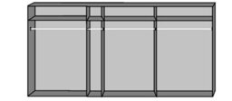 Brighton  350Cm  4 Sliding Door Wardrobe With The Two Centre Doors Fitted With Mirror Glass - thumbnail 2
