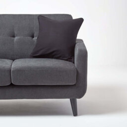 Homescapes Cotton Plain Black Cushion Cover, 45 X 45 Cm - thumbnail 4