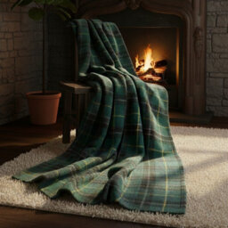 Tartan Check Soft Feel Print Christmas Throw Blanket Home Decor Gift Green 150X200Cm