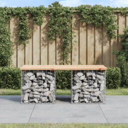 Berkfield Garden Bench Gabion Design 103X44X42 Cm Solid Wood Pine - thumbnail 1
