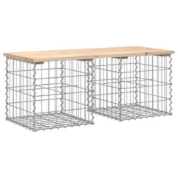 Berkfield Garden Bench Gabion Design 103X44X42 Cm Solid Wood Pine - thumbnail 2