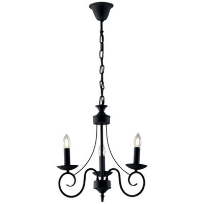 Luminosa Lighting Luminosa Beatrice 3 Light Chandeliers Anthracite 63X57Cm