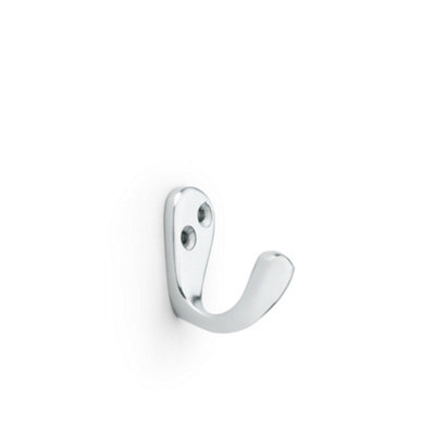 Loops Solid Brass Victorian Single Robe Coat Hook - Wall Mounted Holder Satin Chrome - image 1