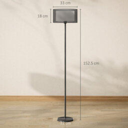 Homcom Modern Standing Lamp With Double Layer Shade & Foot Switch, Black - thumbnail 3