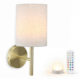 Auraglow Omniance Calista Rechargeable Wireless Wall Light With Remote - Satin Brass - 1 Lamp, 1 Light Source, 1 Remote - thumbnail 1