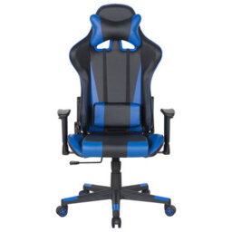 Beliani Office Chair Gamer Faux Leather Dark Blue - thumbnail 4