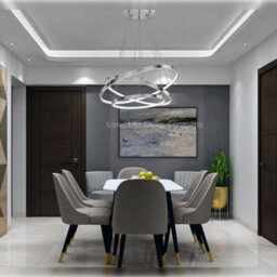 Long Life Lamps Company Modern Round Chandelier Led 3 Ring Ceiling Pendant Light Cool White - thumbnail 7