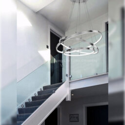 Long Life Lamps Company Modern Round Chandelier Led 3 Ring Ceiling Pendant Light Cool White - thumbnail 9