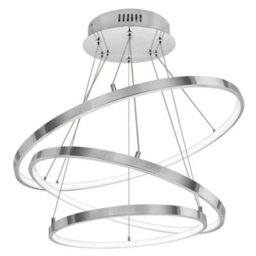 Long Life Lamps Company Modern Round Chandelier Led 3 Ring Ceiling Pendant Light Cool White - thumbnail 1