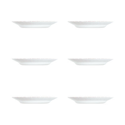 Urbn-Living Urbnliving 4Cm Height Red Glass Decorative Christmas Soup Bowls Set Of 6 - image 1