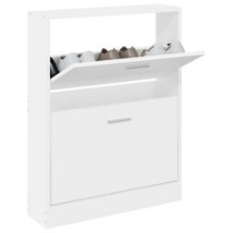 Berkfield Shoe Cabinet White 59X17X81 Cm Engineered Wood - thumbnail 3