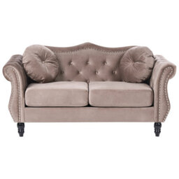 Beliani Sofa 2 Seater Skien Velvet Taupe