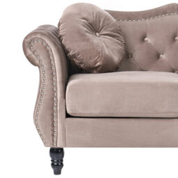 Beliani Sofa 2 Seater Skien Velvet Taupe - thumbnail 7