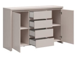 Arte Kaspian 144Cm Sideboard In Cashmere, Modern 2 Door 4 Drawer Storage Cabinet - thumbnail 4