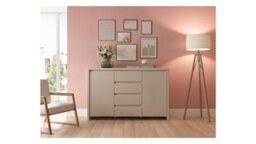 Arte Kaspian 144Cm Sideboard In Cashmere, Modern 2 Door 4 Drawer Storage Cabinet - thumbnail 1