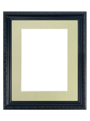 Frames By Post Shabby Chic Black Frame With Light Grey Mount For Image Size A2 - image 1