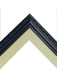 Frames By Post Shabby Chic Black Frame With Light Grey Mount For Image Size A2 - thumbnail 3