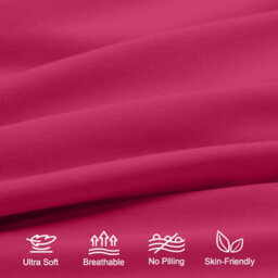 Aspire Homeware Plain Duvet Cover Set Soft Microfibre, Pink, King (L)220Cm X (W)230Cm - thumbnail 3