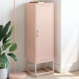 Berkfield Highboard Pink 36X39X123 Cm Steel - thumbnail 1