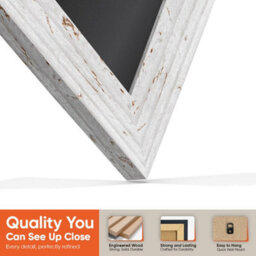 "AK Frames 25X17"" White Rustic Modern Vinyl Record Frame With Black Mount For 12 Inch Lp Cover & Disc - Overlapped Design" - thumbnail 3