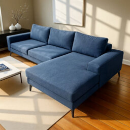 Abakus Direct Venice Corner Sofa In Light Blue Right Facing With Deep Seats And Extra-Wide Padded Arms - thumbnail 3
