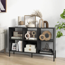 Costway Wooden Storage Bookcase 6 Cube Open Bookshelf Home Office Display Cabinet Rack - thumbnail 4