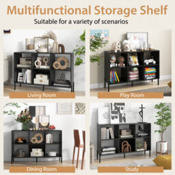 Costway Wooden Storage Bookcase 6 Cube Open Bookshelf Home Office Display Cabinet Rack - thumbnail 3