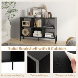 Costway Wooden Storage Bookcase 6 Cube Open Bookshelf Home Office Display Cabinet Rack - thumbnail 8