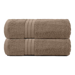Ohs 2 Pack Of 100% Cotton Bath Towel, 70 X 115Cm - Mocha - thumbnail 1