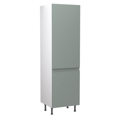 Kitchen Kit Sage Green Matt J-Pull Door Larder Tall Unit Cabinet Handleless Soft Close Drawers Flatpack - 600X2120mm - image 1