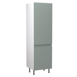 Kitchen Kit Sage Green Matt J-Pull Door Larder Tall Unit Cabinet Handleless Soft Close Drawers Flatpack - 600X2120mm - thumbnail 1