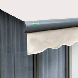Primrose Awnings 2.5M X 2.0M Retractable Manual Full Cassette Charcoal Frame Ivory Awning Outdoor Patio Canopy - thumbnail 2