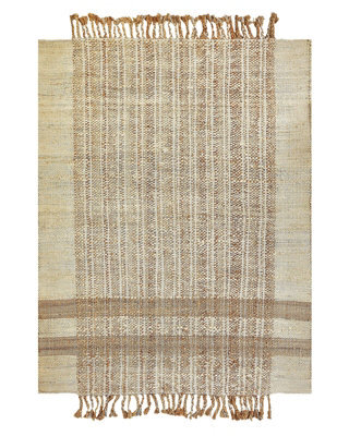 Wyld And Coco Boho Jute Area Rug Beige 140 X 200 Cm Handwoven Tassels Cotton-Edged - image 1