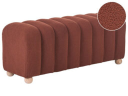 Wyld And Coco Golden Brown Boucle Bed Bench With Wooden Legs, 111 X 40 X 45 Cm - thumbnail 3