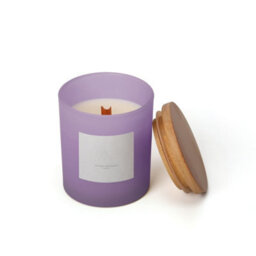 Aroma Naturals Frosted Decadence Glass Candle - Lemon & Lavender Scent - thumbnail 2