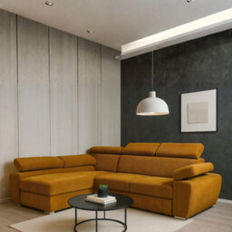 Boston Mini Premium Left Hand Corner Sofa Bed Yellow Corduroy Upholstery With Storage And Bonell Spring Support - thumbnail 1