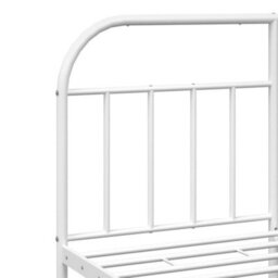 Berkfield Metal Bed Frame With Headboard And Footboard White 140X200 Cm - thumbnail 9