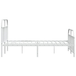 Berkfield Metal Bed Frame With Headboard And Footboard White 140X200 Cm - thumbnail 7