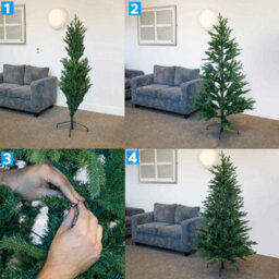 Dellonda Pre-Lit 5Ft Hinged Christmas Tree, Warm White Led Lights & Pe/pvc Tips - thumbnail 4