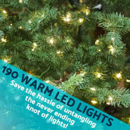 Dellonda Pre-Lit 5Ft Hinged Christmas Tree, Warm White Led Lights & Pe/pvc Tips - thumbnail 2