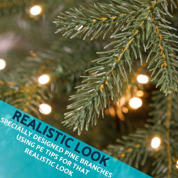 Dellonda Pre-Lit 5Ft Hinged Christmas Tree, Warm White Led Lights & Pe/pvc Tips - thumbnail 3