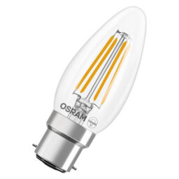 Osram Led Lamp Star Light Bulb Candle Shape B40 Filament B22D Clear 6 Pack - thumbnail 1