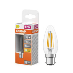 Osram Led Lamp Star Light Bulb Candle Shape B40 Filament B22D Clear 6 Pack - thumbnail 3