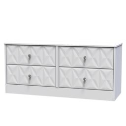San Jose Ready Assembled Matt White No Effect 4 Drawer Wide Chest (H)521mm (W)1146mm (D)395mm - thumbnail 2