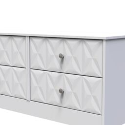San Jose Ready Assembled Matt White No Effect 4 Drawer Wide Chest (H)521mm (W)1146mm (D)395mm - thumbnail 3